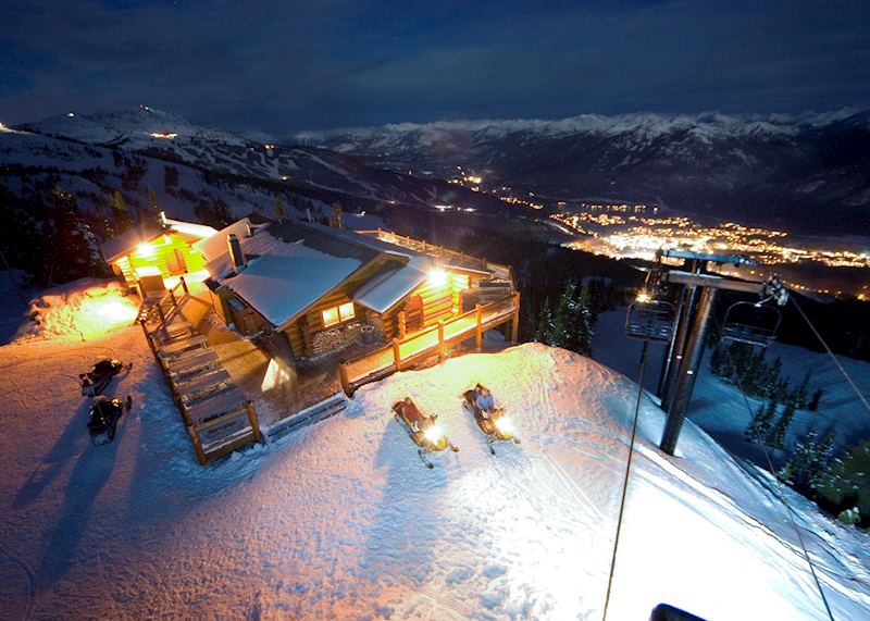 Evening snowmobile ride with mountaintop fondue dinner, Whistler