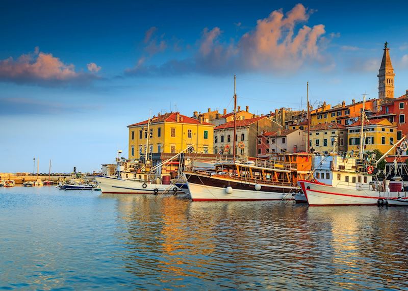 Boats in Rovinj Bay, Croatia