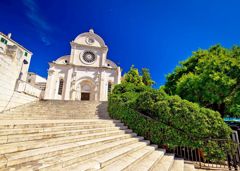 Marble steps to Cathedral of Saint James, Šibenik