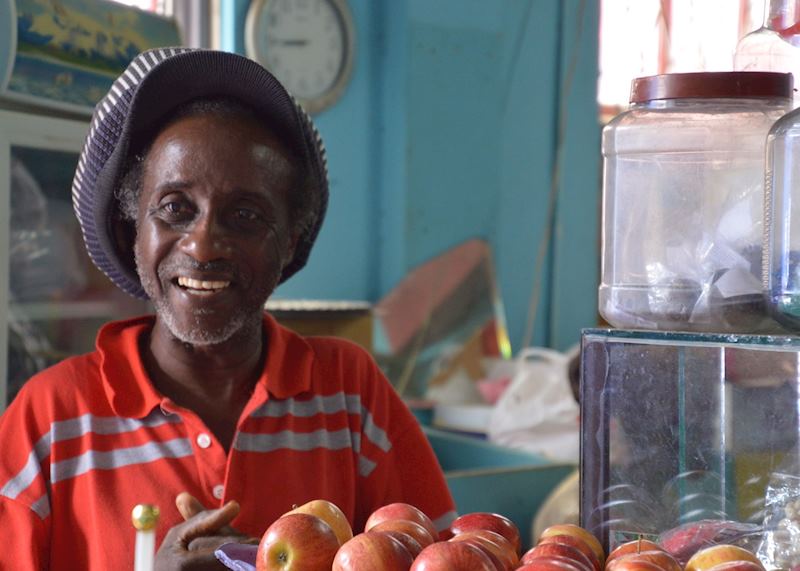Fruit vendor at Bridgetown Market