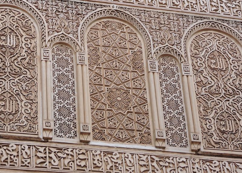 Stucco carvings in the Saadien Tombs