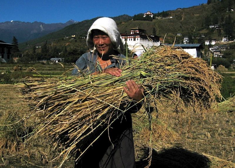 A farmer outside Paro