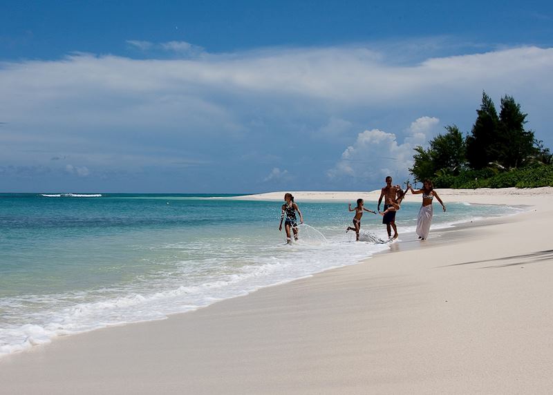 Walking along the beach, Denis Island