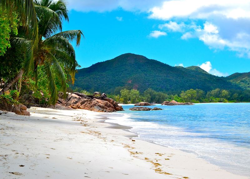 Beach at L'Archipel, Praslin